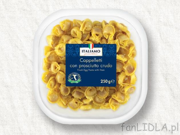 Włoskie pierożki z szynką , cena 3,00 PLN za 250 g/1 opak., 100 g=1,60 PLN.