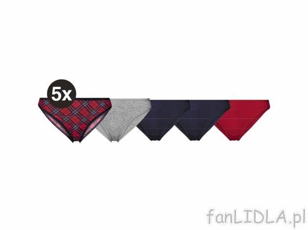 Majtki damskie, 5 par* Esmara Lingerie, cena 4,99 PLN 
- 95% bawełny, 5% elastanu ...