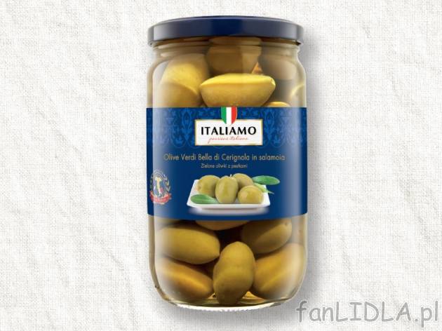 Oliwki Bella di Cerignola , cena 6,00 PLN za 700 g/1 opak., 1 kg=16,64 PLN.