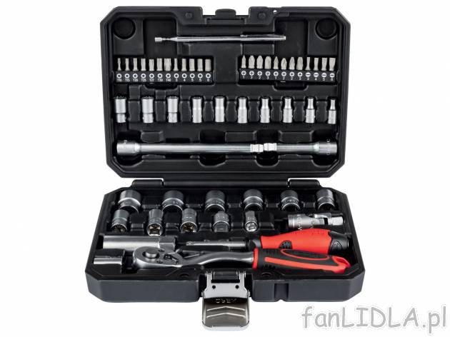 Zestaw kluczy nasadowych w walizce Powerfix, cena 89,90 PLN 
- 53 elementy
- ze ...
