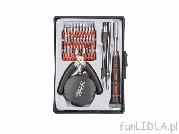 Zestaw do mechaniki precyzyjnej Powerfix, cena 29,99 PLN 
- 35 elementów
- w ...