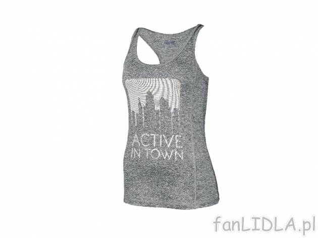 Damski top sportowy , cena 19,99 PLN za 1 szt. 
- rozmiary: S-L 
- 3 wzory TOPCOOL® ...