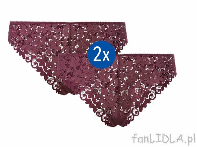 Majtki z koronką, 2 pary Esmara Lingerie, cena 22,99 PLN 
- elegancka koronka w ...