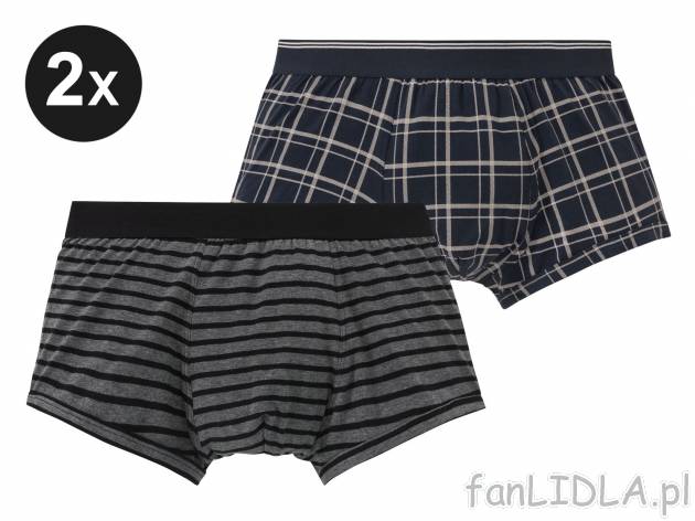 Bokserki, 2 pary Livergy, cena 21,99 PLN 
- 95% bawełny, 5% elastanu (LYCRA®)
- ...