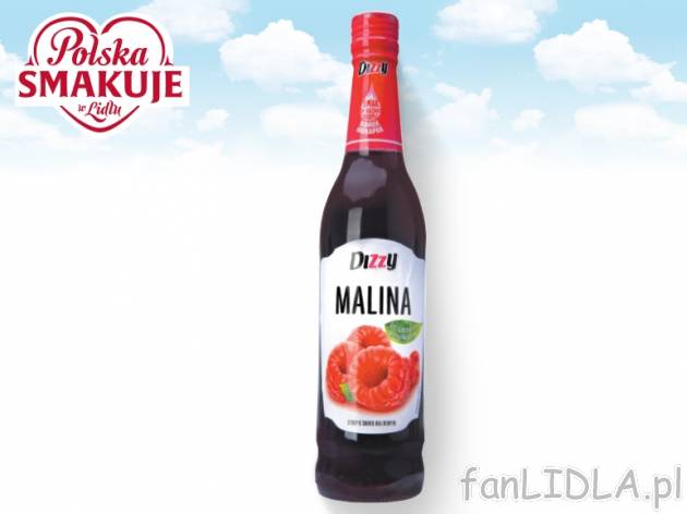 Dizzy Syrop malinowy , cena 2,00 PLN za 430 ml/1 but., 1 l=6,95 PLN.