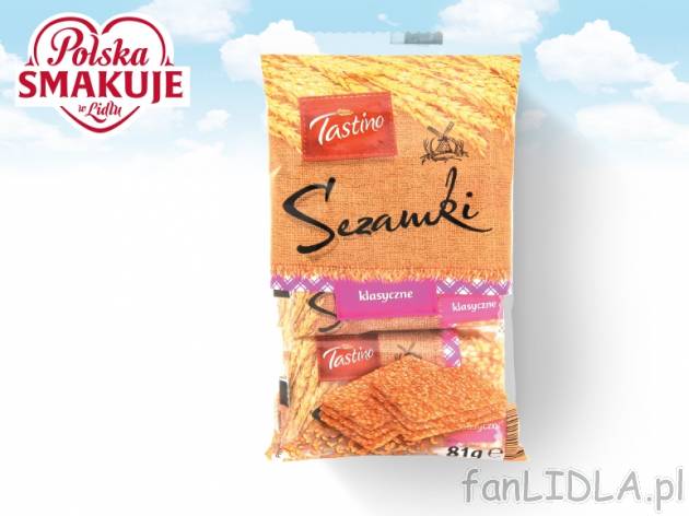 Tastino Sezamki , cena 1,00 PLN za 3 x 27 g/1 opak., 100 g=1,47 PLN.