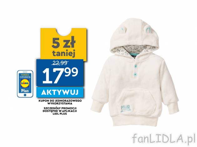 Bluza polarowa Lupilu, cena 22,99 PLN 
- z miękkiego, przytulnego polaru
- zapięcie ...