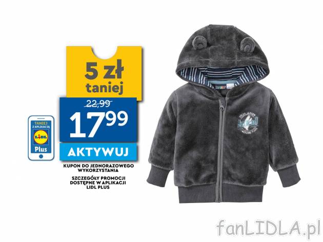 Bluza polarowa Lupilu, cena 22,99 PLN 
- z miękkiego, przytulnego polaru
- zamek ...
