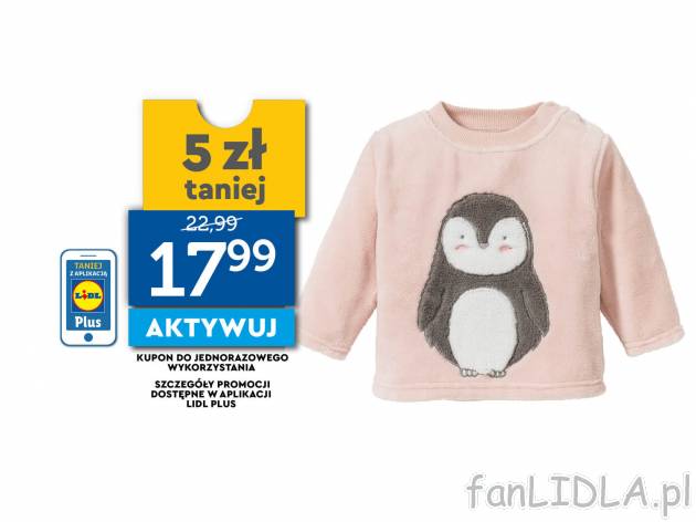 Bluza polarowa Lupilu, cena 22,99 PLN 
- z miękkiego, przytulnego polaru
- zapięcie ...