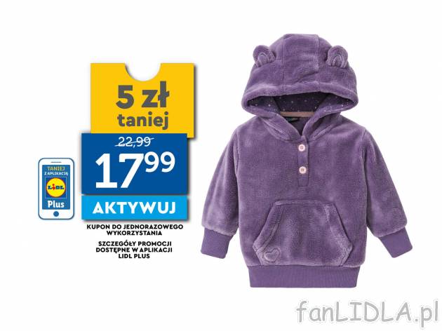 Bluza polarowa Lupilu, cena 22,99 PLN 
- z miękkiego, przytulnego polaru
- zapięcie ...