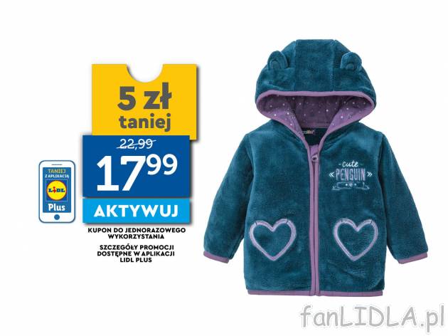 Bluza polarowa Lupilu, cena 22,99 PLN 
- z miękkiego, przytulnego polaru
- zamek ...