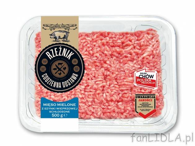 Rzeźnik Mięso mielone wieprzowe z szynki , cena 5,00 PLN za 500 g/1 opak., 1 kg=11,98 ...