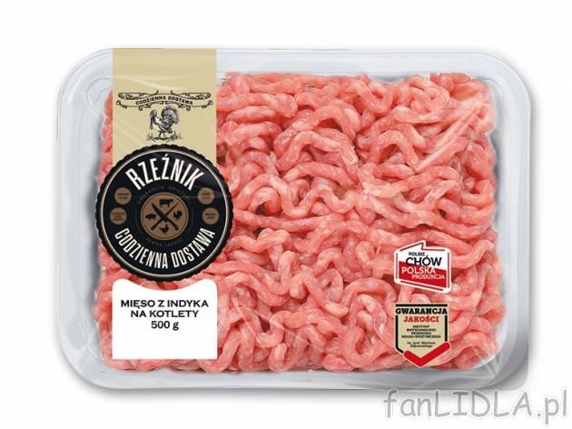Rzeźnik Mięso mielone z indyka , cena 4,00 PLN za 500 g/1 opak., 1 kg=9,98 PLN.
