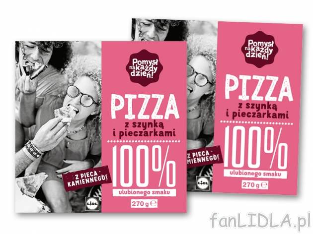 Pomysł na każdy dzień Pizza z szynką i pieczarkami , cena 2,00 PLN za 270 g/1 ...