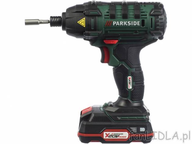 Akumulatorowa wkrętarka z udarem 20 V Parkside, cena 239,00 PLN 
- w zestawie ...