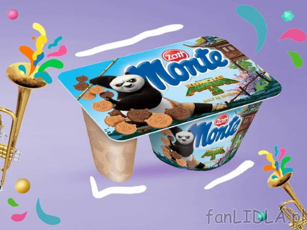 Zott Monte Kung Fu Panda , cena 2,00 PLN za 125 g/1 opak., 100 g=1,83 PLN.