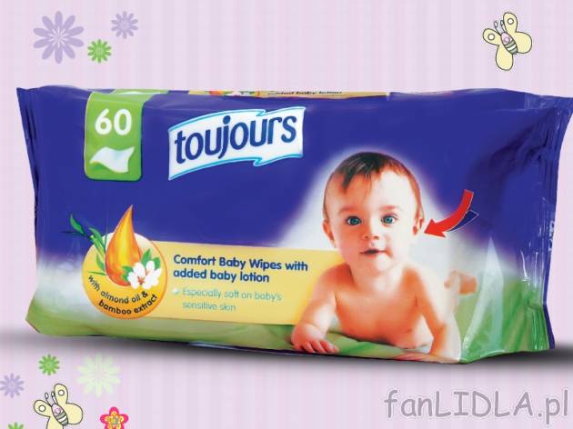 Chusteczki nawilżane z balsamem , cena 4,49 PLN za 60 szt./1 opak. 
- Sensitiv ...