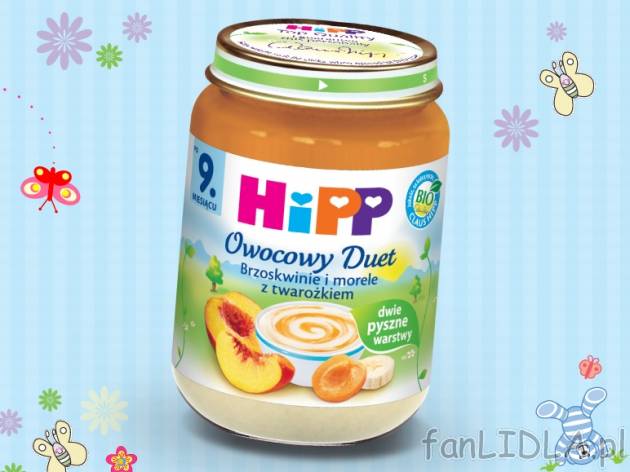 HIPP BIO Deser , cena 3,99 PLN za 160/190 g, 100g=2,49/2,10 PLN.  
-  Różne rodzaje