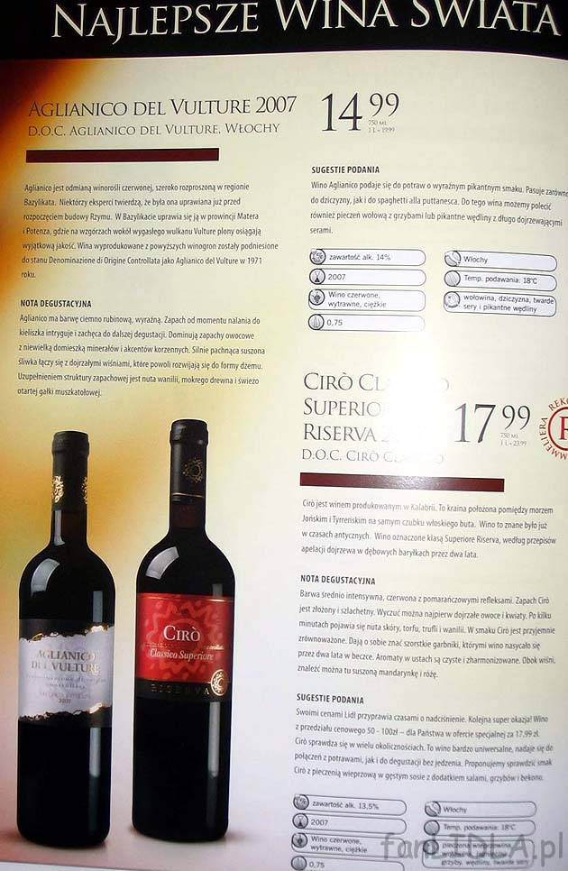 Wino Aglianico del Vulture 2007.