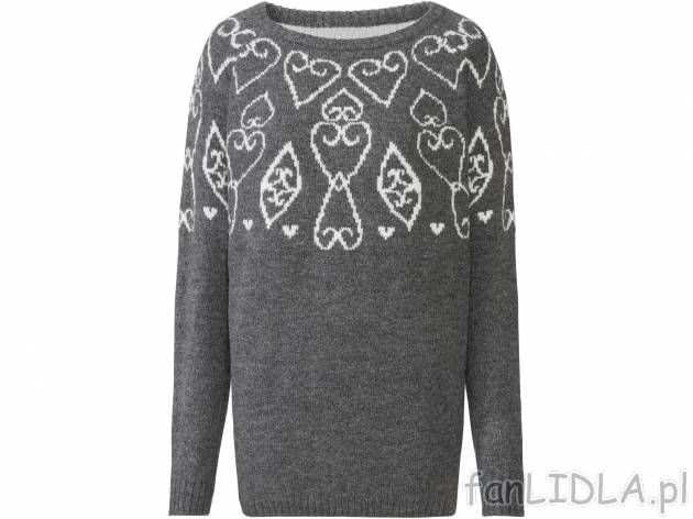Sweter z motywem norweskim Esmara, cena 39,99 PLN 
- 82% poliakrylu, 16% poliestru, ...