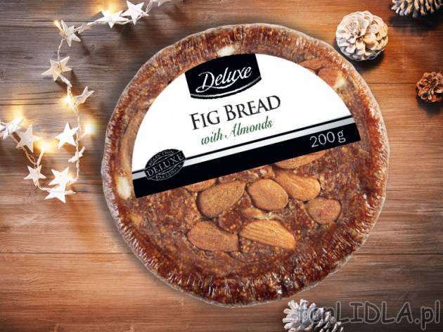 Chlebek daktylowy lub figowy z dodatkami , cena 9,00 PLN za 200 g/1 opak., 100 g=5,00 PLN.