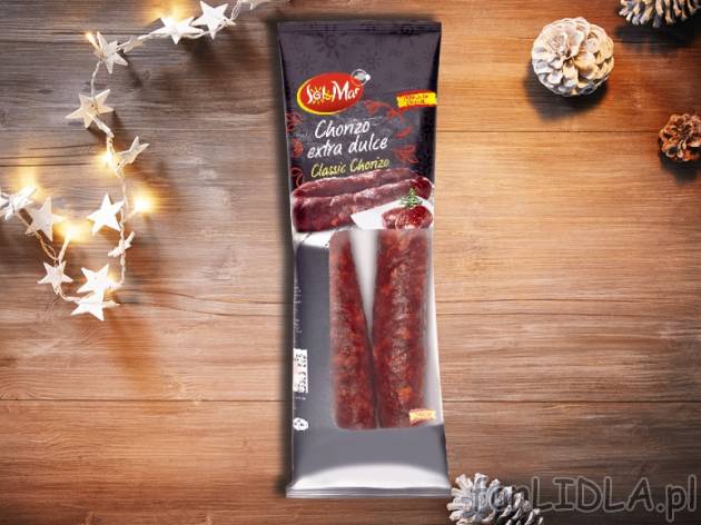 Kiełbasa Chorizo , cena 5,00 PLN za 280 g/1 opak., 1 kg=21,39 PLN.