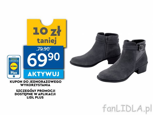 Skórzane botki damskie Esmara, cena 79,90 PLN 
- boczny zamek błyskawiczny
- ...