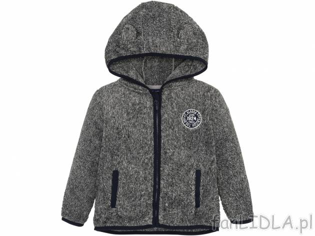 Chłopięca bluza z polaru teddy Lupilu, cena 19,99 &#8364; 
- zamek z osłoną ...