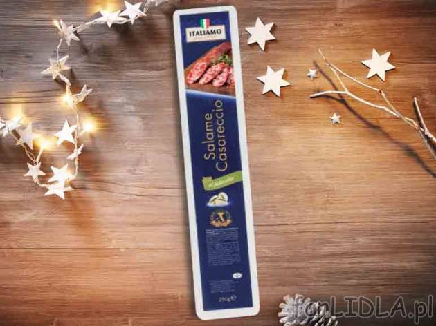 Casareccio salami z pistacjami , cena 9,00 PLN za 250 g/1 opak., 100g=4,00 PLN.