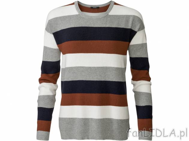 Sweter Esmara, cena 34,99 PLN 
- rękawy wykończone ściągaczem
- przytulny i ...