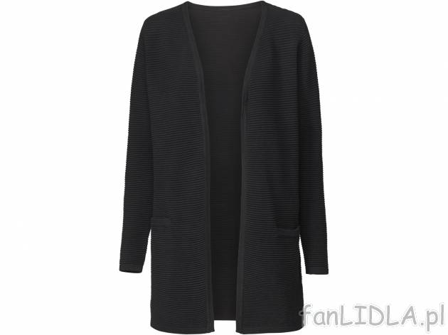 Kardigan Esmara, cena 39,99 PLN 
- 100% bawełny
- rozmiary: XS-L
Dostępne rozmiary

Opis

- ...