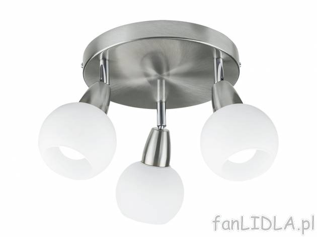 Lampa sufitowa LED Livarno, cena 69,90 PLN 
- o wyglądzie matowego niklu
- klosze ...