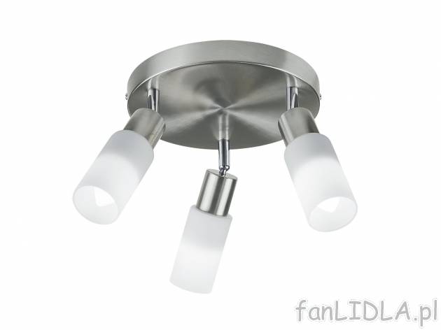 Lampa sufitowa LED Livarno, cena 69,90 PLN 
- o wyglądzie matowego niklu
- klosze ...