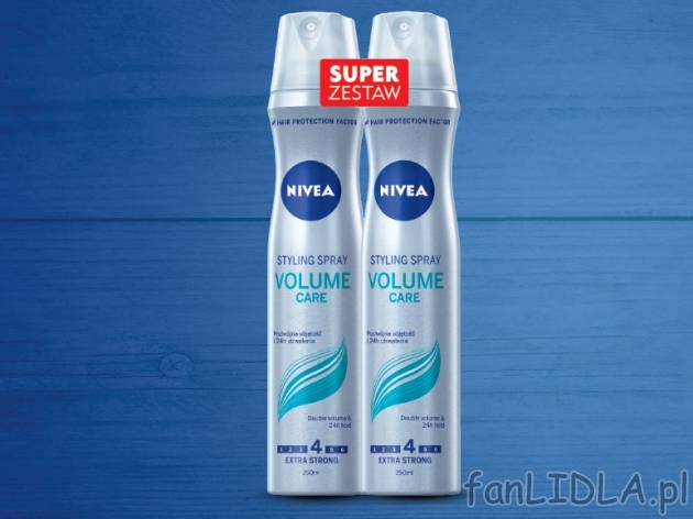 Nivea, Lakier do włosów , cena 15,00 PLN za 2 x 250 ml, 1 l=31,98 PLN.