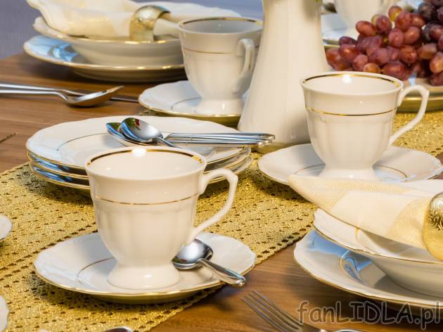 Zestaw kawowy Maria Teresa, linia złota Chodzież porcelana, cena 99,00 PLN 
w ...