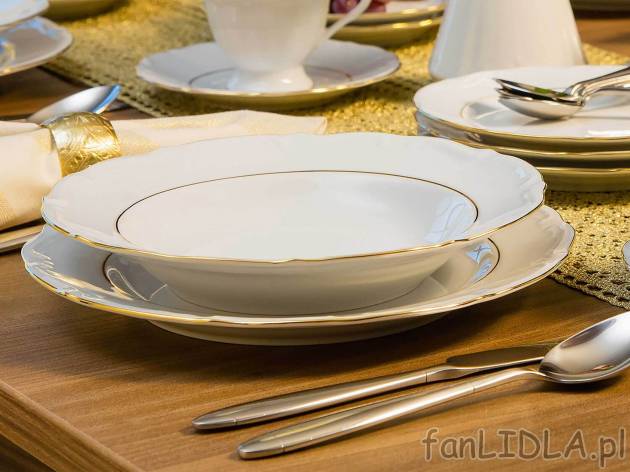 Zestaw obiadowy Maria Teresa, linia złota Chodzież porcelana, cena 169,00 PLN ...