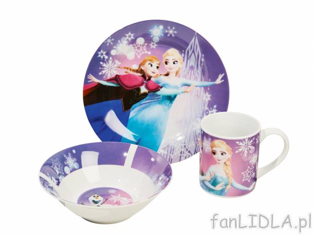 Porcelanowy zestaw śniadaniowy: talerz + salaterka + kubek , cena 29,99 PLN za 1 opak.