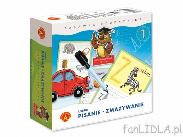 Gra edukacyjna z serii „Sowa mądra głowa“ , cena 12,99 PLN za 1 opak. 
PISANIE ...