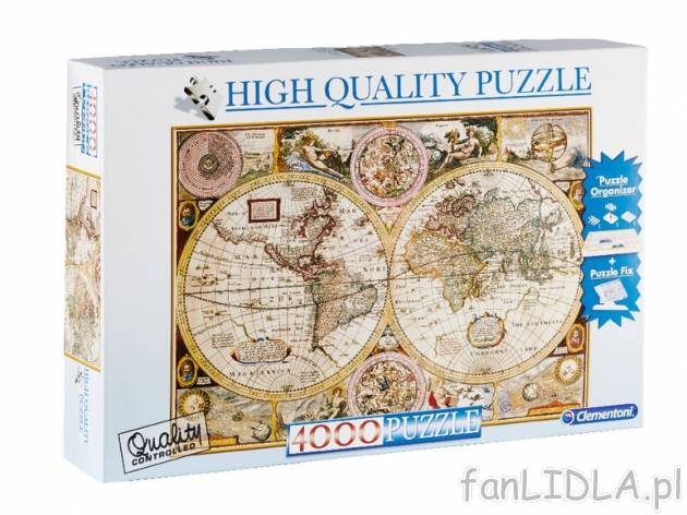 Puzzle 4000 elementów , cena 39,99 PLN za 1 opak. 
-      4 zestawy do wyboru