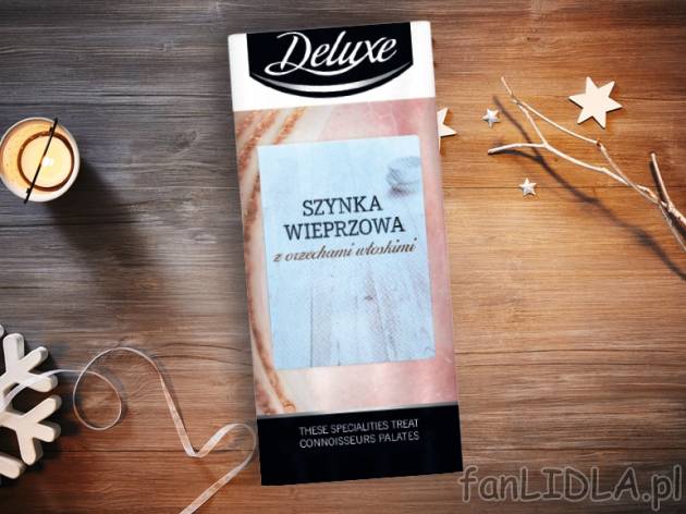 Szynka wieprzowa w plastrach , cena 3,00 PLN za 100 g/1 opak.