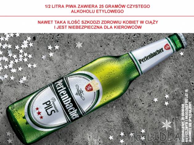 Perlenbacher Pils , cena 1,00 PLN za 500 ml/1 but., 1  l=3,58 PLN.