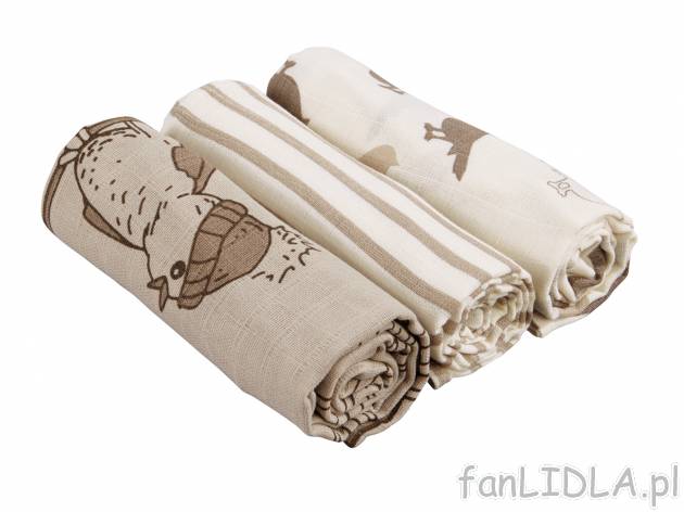 Pieluszki tetrowe 78 x 78 cm, 3 szt. , cena 24,99 PLN za 1 opak. Do wyboru 2 zestawy.
- ...