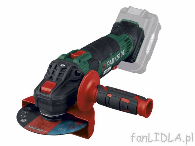 Akumulatorowa szlifierka kątowa o Ø tarczy 125 mm, 20 V Parkside, cena 189,00 ...