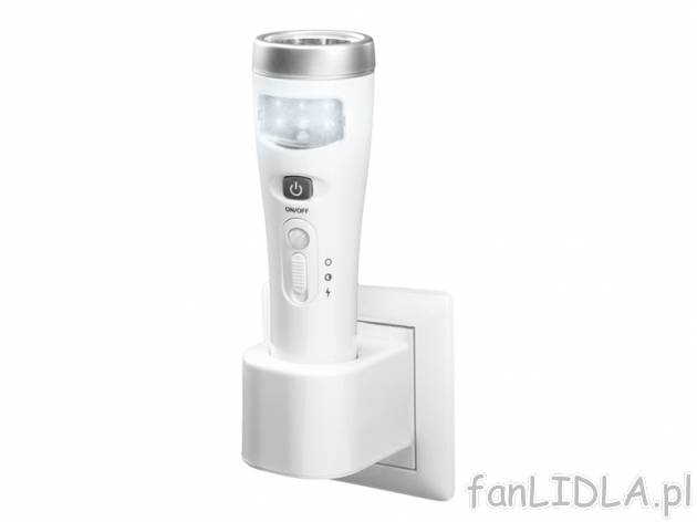 Lampka wielofunkcyjna LED , cena 39,99 PLN za 1 opak. 
- 3 w 1:
1. lampka nocna ...
