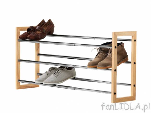 Regał na buty Ordex, cena 59,90 PLN za 1 opak. 
- z masywnego drewna i chromowanego ...