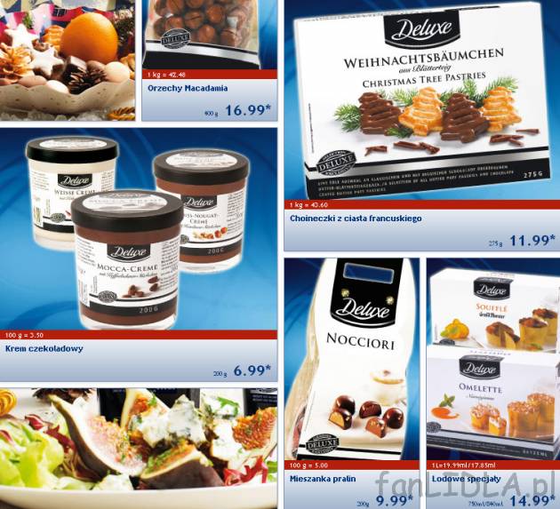 Orzechy Macadamia, krem czekoladowy, choineczki z ciasta francuskiego, mieszanka ...