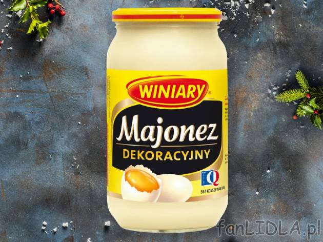 Winiary Majonez dekoracyjny , cena 6,00 PLN za 700 ml/ 1 opak., 1 l=8,99 PLN.
