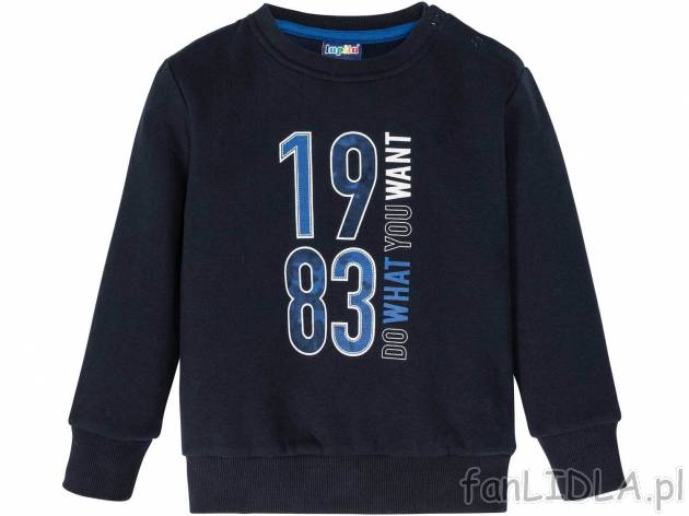 Bluza dresowa Lupilu, cena 14,99 PLN 
- WYSOKA ZAWARTOŚĆ BAWEŁNY
- ROZMIAR 86/92 ...