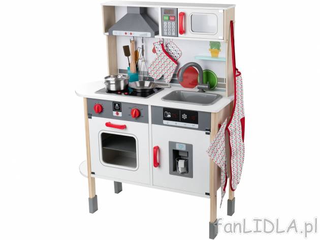 Drewniana kuchnia do zabawy Playtive Junior, cena 249,00 PLN 
- bogaty zestaw akcesor&oacute;w: ...