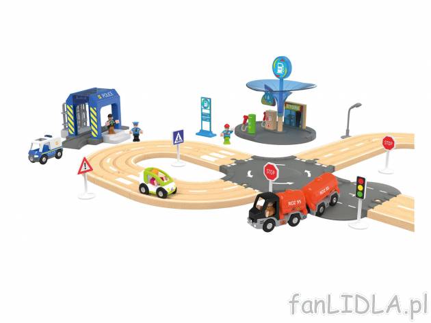 Drewniana autostrada Playtive Junior, cena 88,00 PLN 
- AUTOSTRADA: 40 ELEMENT&Oacute;W
- ...